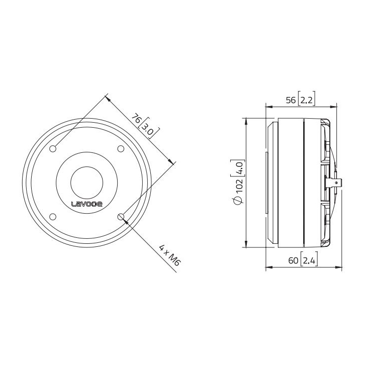 Lavoce DF10.17T - 1 inch 60W 8 Ohm Compression Driver