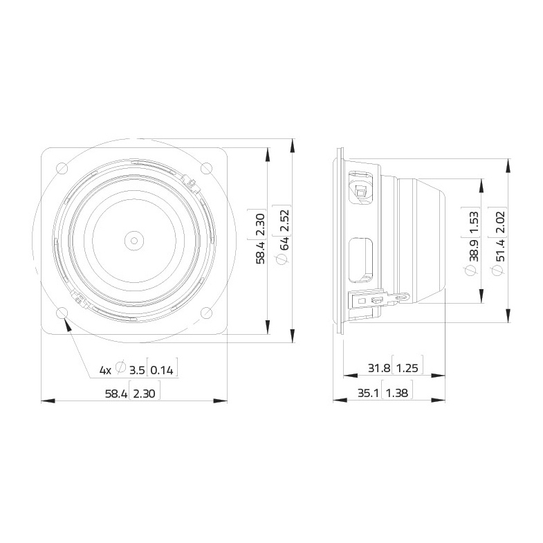 Lavoce FSN020.71F - 2 inch 15W 8 Ohm Loudspeaker