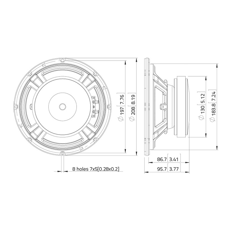 Lavoce FBASS08-18 8 inch  Guitar Speaker Driver 150W 8 Ohm