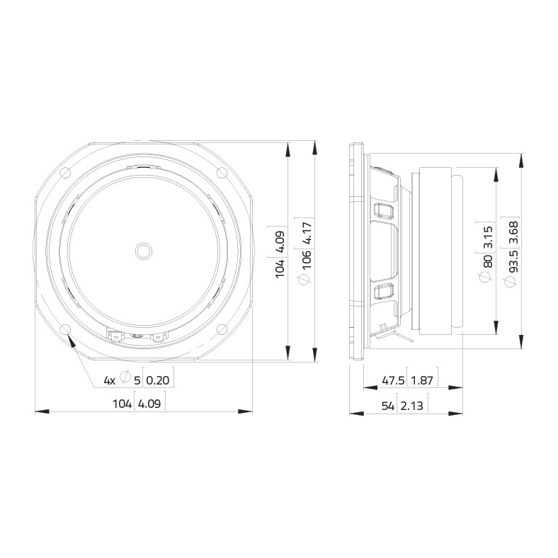 Lavoce FSF041.00 - 4 inch 40W 8 Ohm Loudspeaker