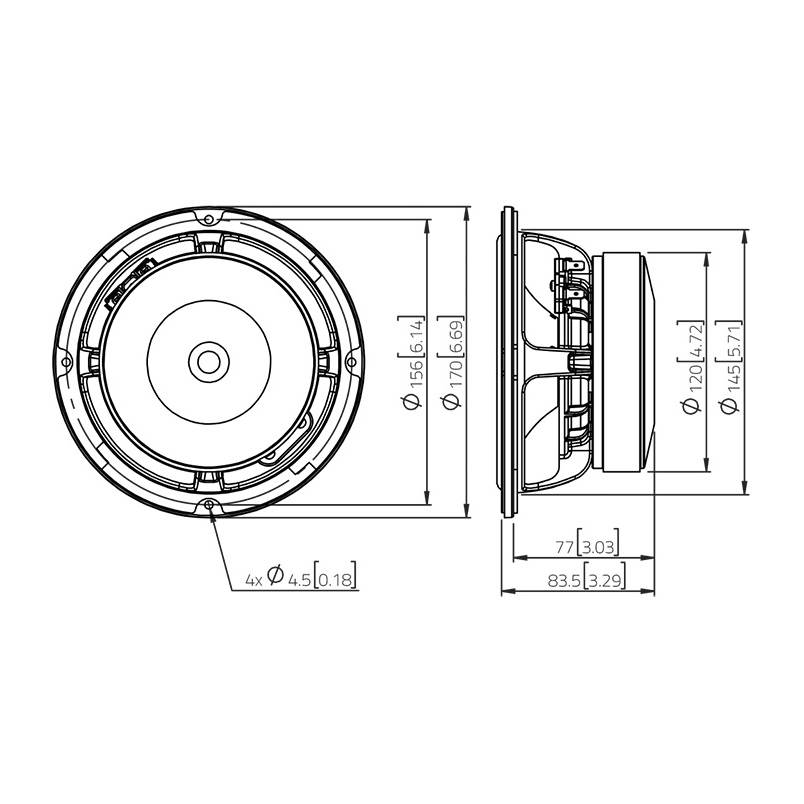Lavoce WAF061.80 - 6.5 inch 150W 8 Ohm Loudspeaker