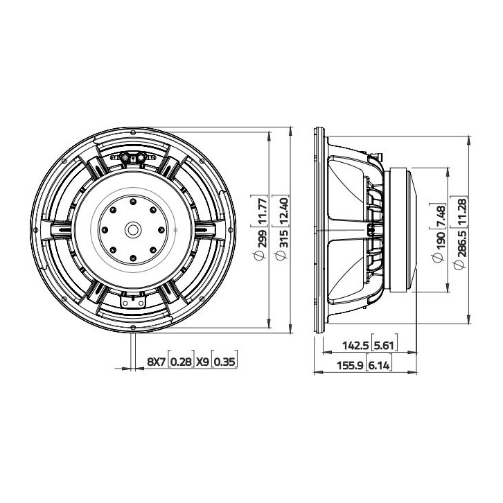 Lavoce WAF123.01 - 12 inch 500W 8 Ohm Loudspeaker