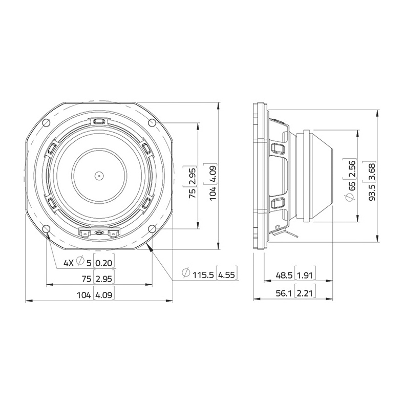 Lavoce WSN041.00-16 - 4 inch 40W 16 Ohm Loudspeaker