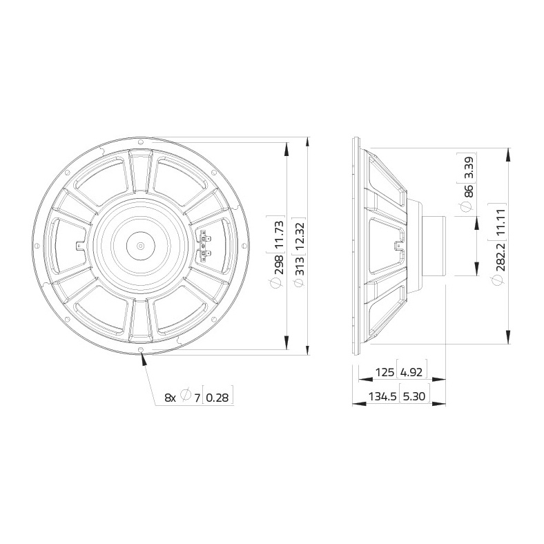 Lavoce WSN122.50 - 12 inch 250W 8 Ohm Loudspeaker