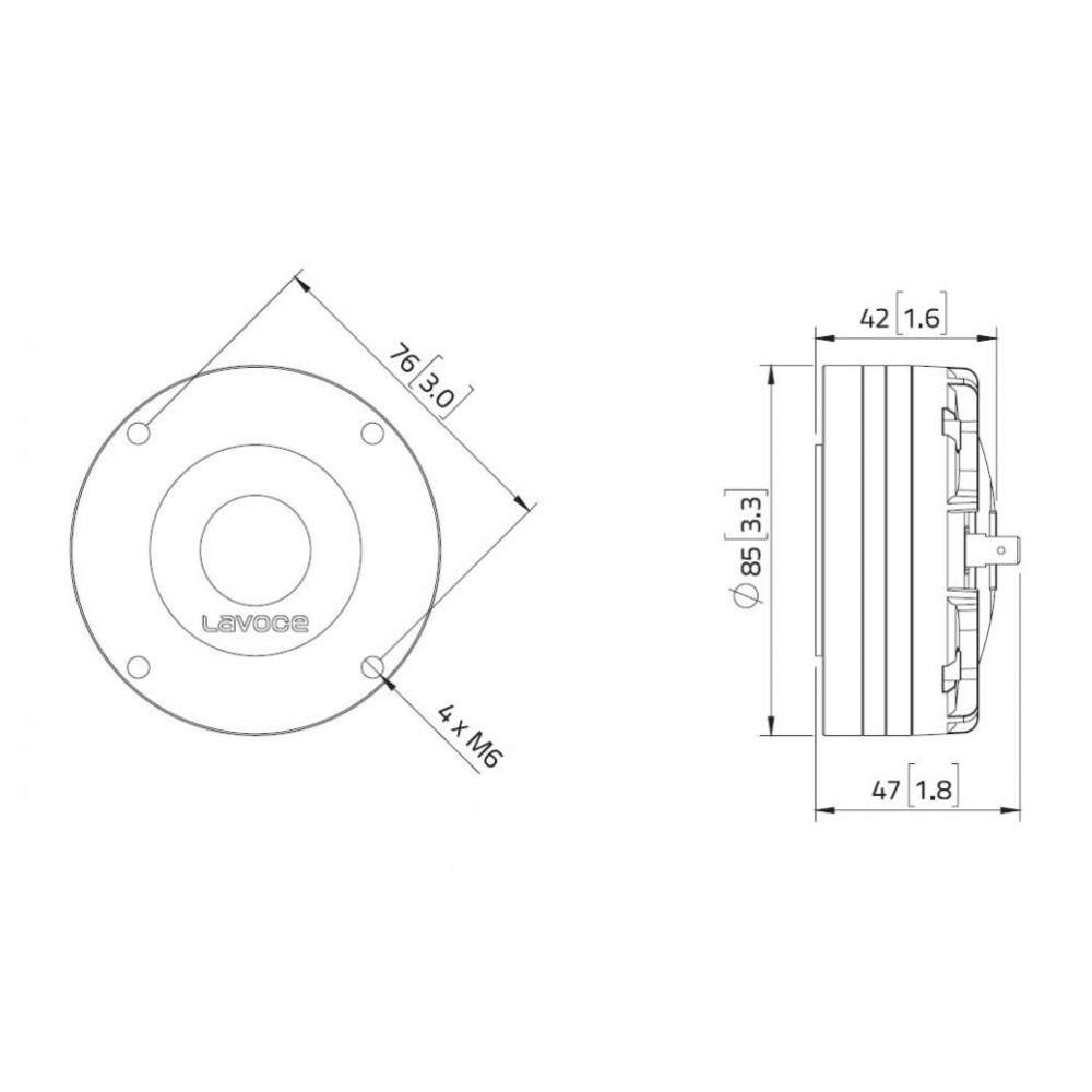 Lavoce DN10.17-16 1 inch  Compression Driver 55W 16 Ohm