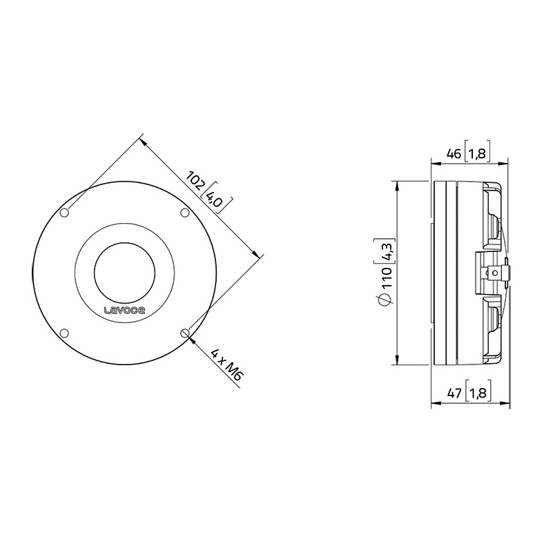 Lavoce DN14.25T - 1.4 inch 80W 8 Ohm Compression Driver