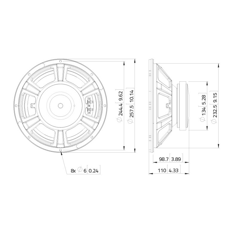 Lavoce FBASS10-18 10 inch  Speaker Driver 150W 8 Ohm