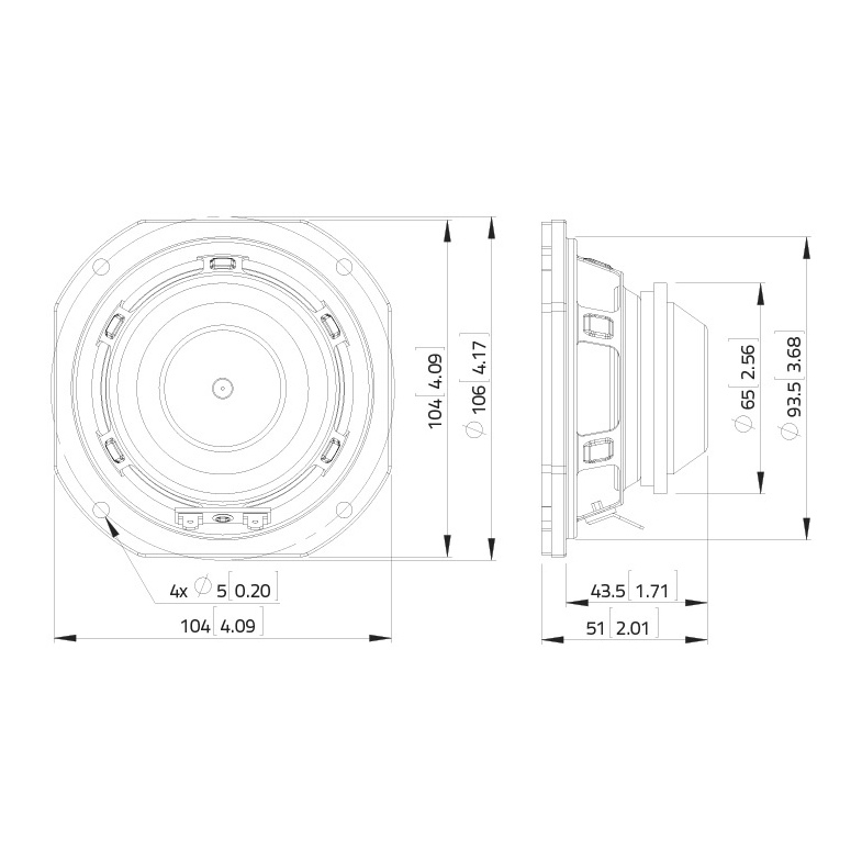 Lavoce FSN041.00 - 4 inch 40W 8 Ohm Loudspeaker