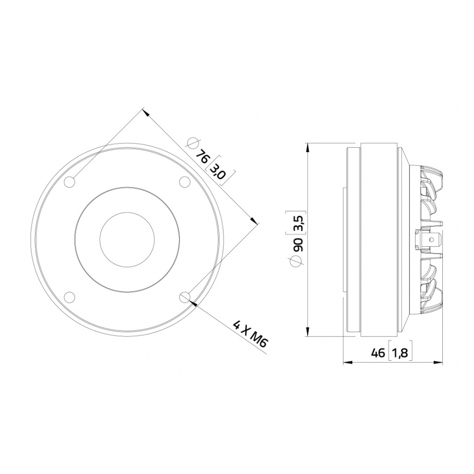 Lavoce DF10.143 - 1 inch 35W 8 Ohm Compression Driver