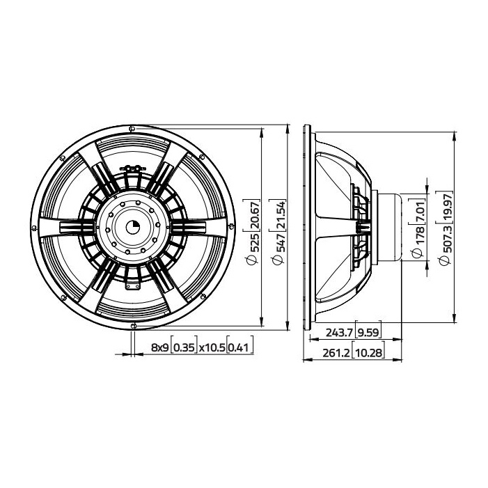 Lavoce SAN215.30 - 21 inch 2000W 8 Ohm Loudspeaker