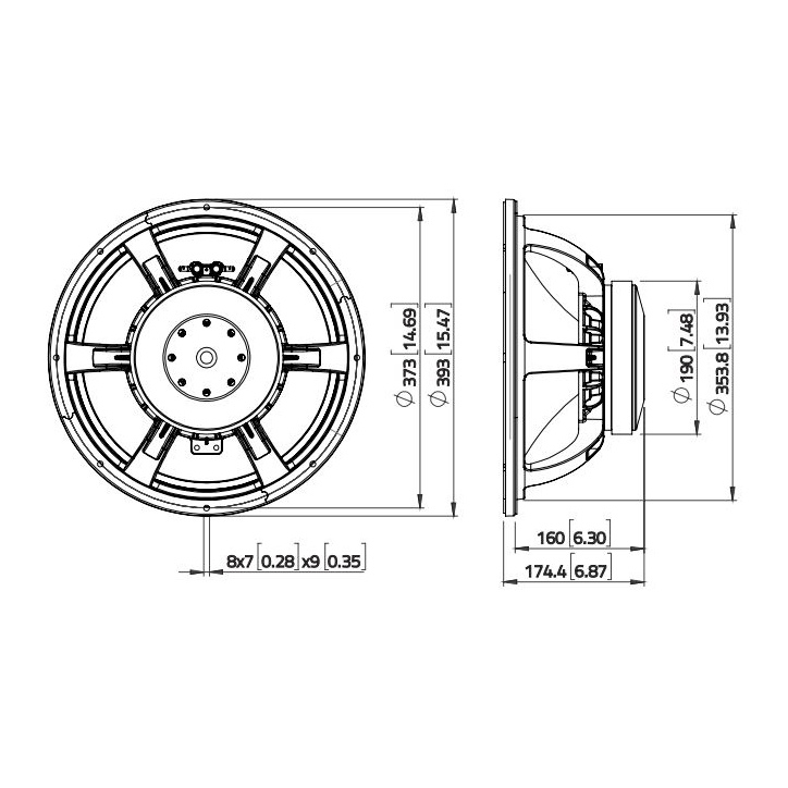 Lavoce WAF153.00 - 15 inch 500W 8 Ohm Loudspeaker