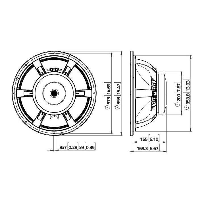 Lavoce WAF153.02 - 15 inch 500W 8 Ohm Loudspeaker