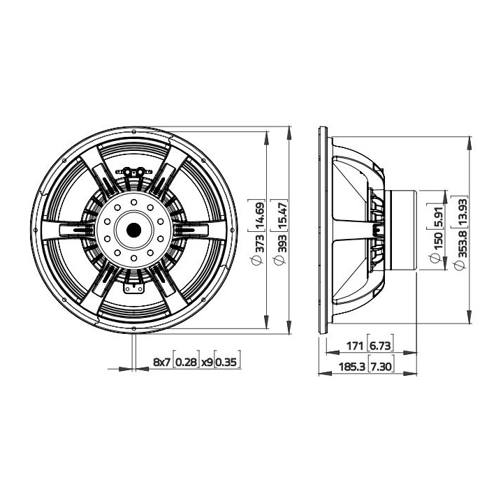 Lavoce WAN154.01 - 15 inch 1000W 8 Ohm Loudspeaker