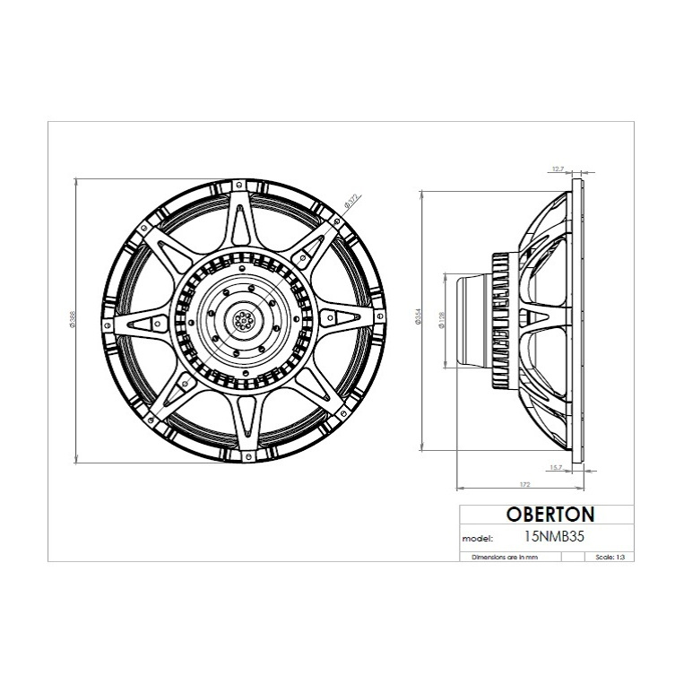 Oberton 15NMB35 - 15 inch 600W 8 Ohm