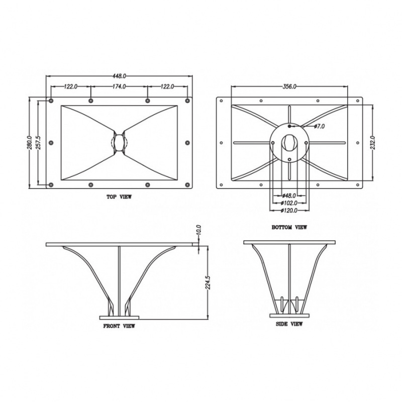 P-Audio PH-4528 2 inch  Horn Flare Wave Guide