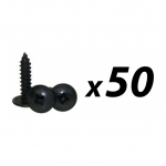 Pack of 50 Self tap screw No10 x 18mm flange head - black