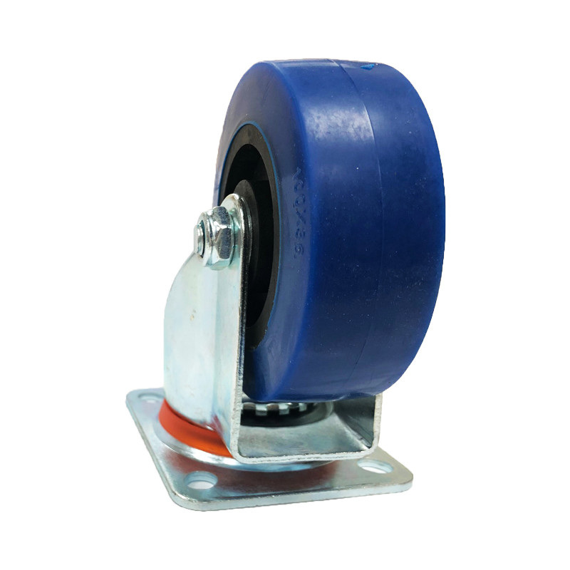 Premium Swivel Castor - Blue Wheel 100mm 