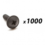 Pack of 1000 Self tap screw No 8 x 13mm flange head black