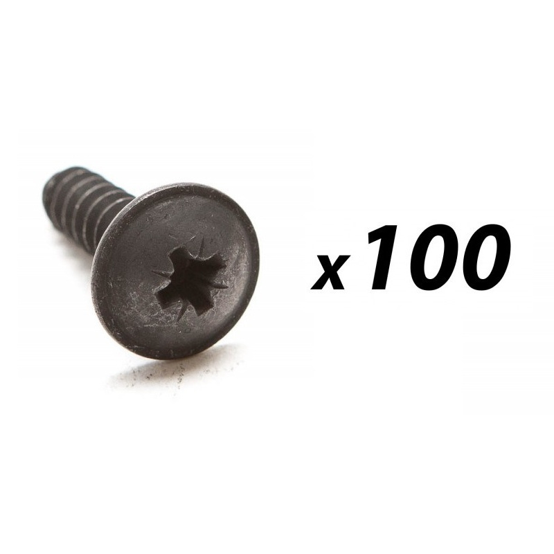 100 Pack of Self tap screw No 8 x 13mm flange head black