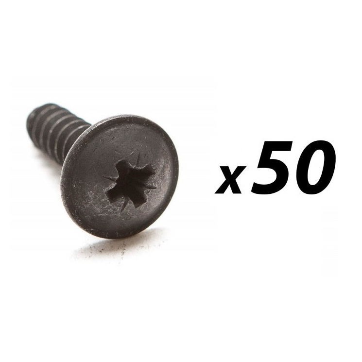 50 Pack of Self tap screw No 8 x 13mm flange head black