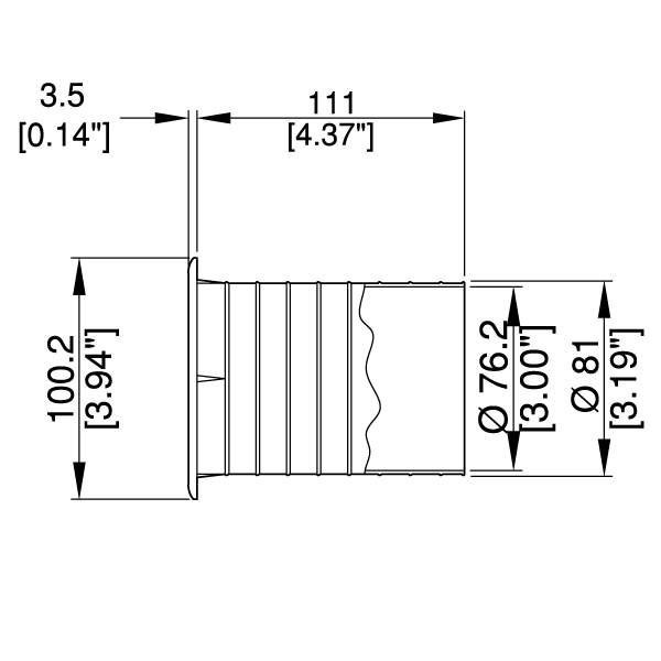 Tuff Cab 75mm Bass Reflex Tuning Port Tube