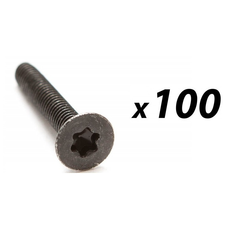 100 Pack of Countersunk Torx Head Machine Screw M4 X 30mm (Black) 