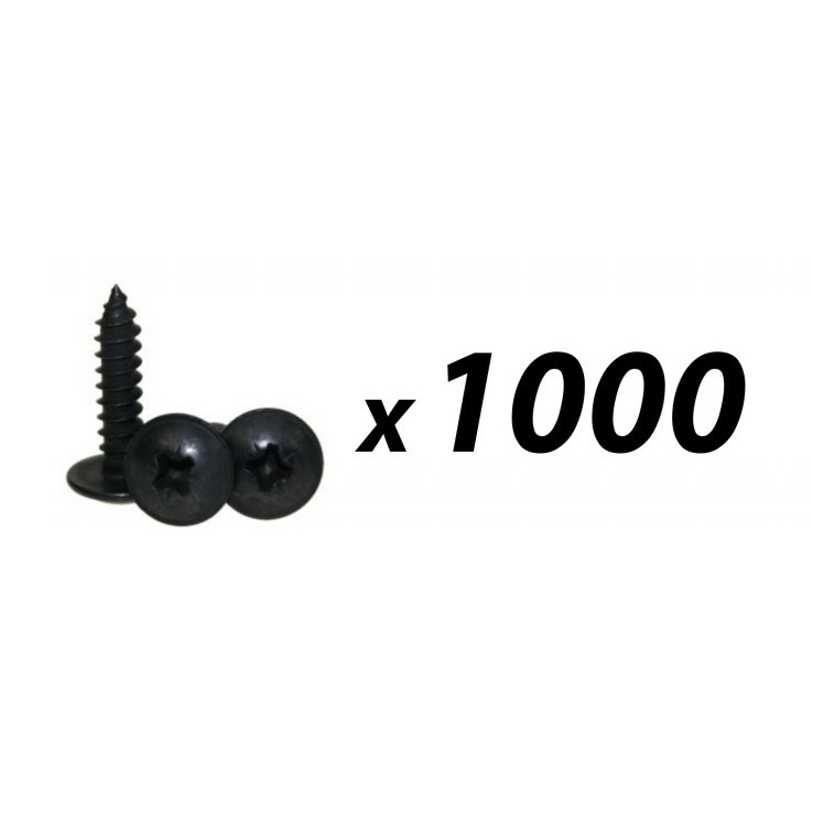 Pack of 1000 Self tap screw No10 x 18mm flange head - black