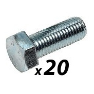 Pack of 20 M8 hex bolt 30mm zinc plated 