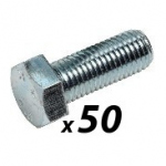 Pack of 50 M8 hex bolt 30mm zinc plated 