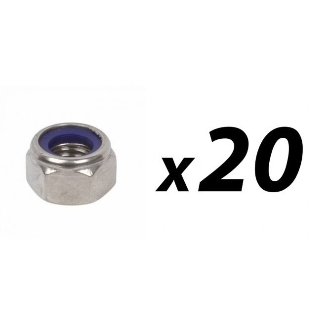 Pack of 20 Tuff Cab M5 Nylon Insert Self Locking Nut