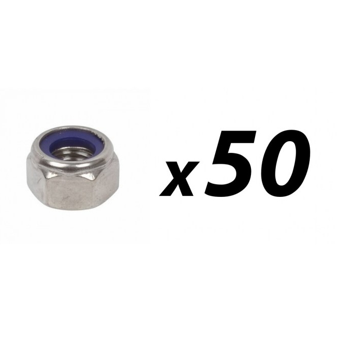 Pack of 50 Tuff Cab M5 Nylon Insert Self Locking Nut