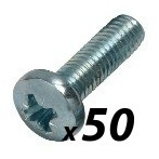 50 Pack of Tuff Cab M5 x 20mm Pozi Pan Head Screw Zinc Plated