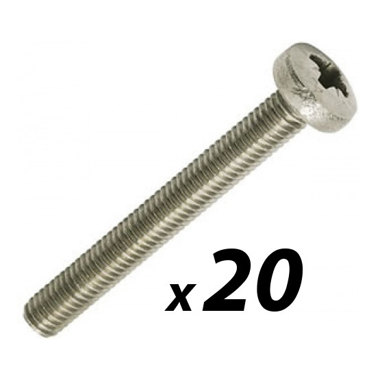 Pack of 20 Tuff Cab M6 x 50mm Pozi Pan Head Screw Zinc Plated