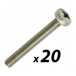 Pack of 20 Tuff Cab M6 x 50mm Pozi Pan Head Screw Zinc Plated