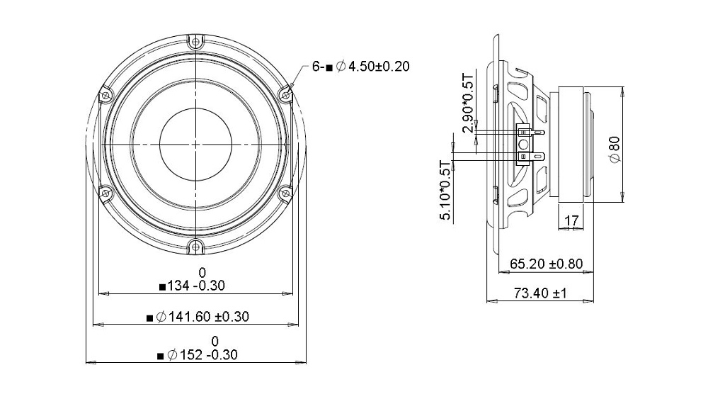 Peerless SDS-135F25CP02 5.25 inch  4 Ohm Woofer